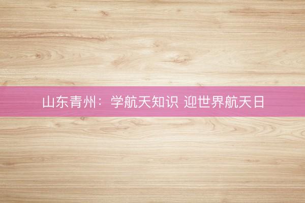 山东青州：学航天知识 迎世界航天日