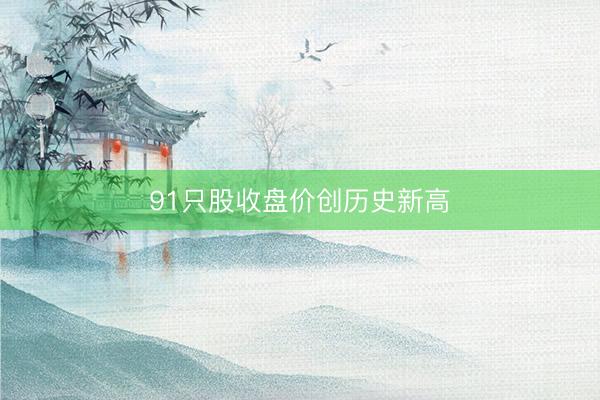 91只股收盘价创历史新高