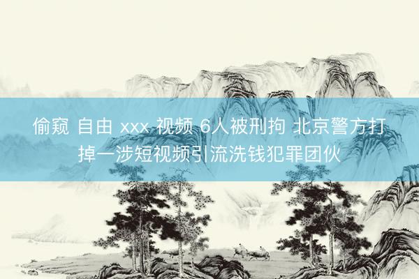 偷窥 自由 xxx 视频 6人被刑拘 北京警方打掉一涉短视频引流洗钱犯罪团伙