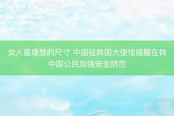 女人最理想的尺寸 中国驻韩国大使馆提醒在韩中国公民加强安全防范