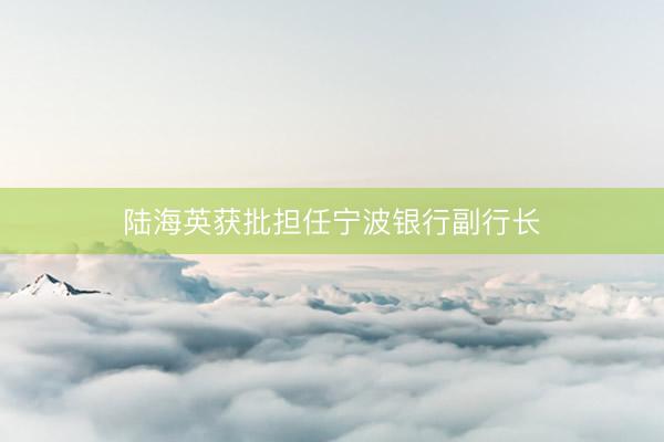 陆海英获批担任宁波银行副行长