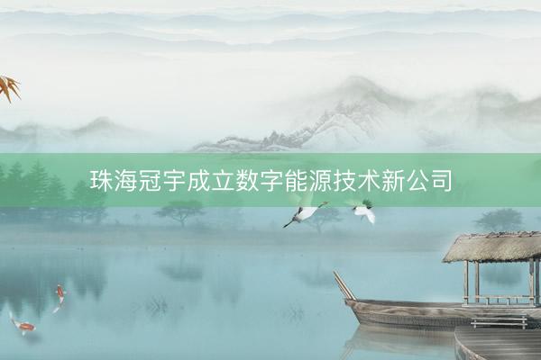 珠海冠宇成立数字能源技术新公司