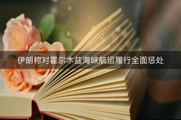 伊朗称对霍尔木兹海峡航运履行全面惩处