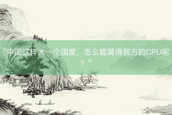 “中国这样大一个国度，怎么能莫得我方的CPU呢？”