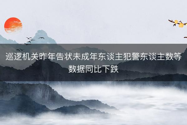 巡逻机关昨年告状未成年东谈主犯警东谈主数等数据同比下跌