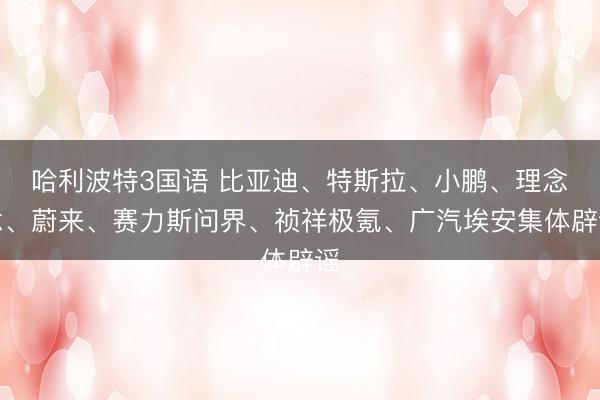 哈利波特3国语 比亚迪、特斯拉、小鹏、理念念、蔚来、赛力斯问界、祯祥极氪、广汽埃安集体辟谣