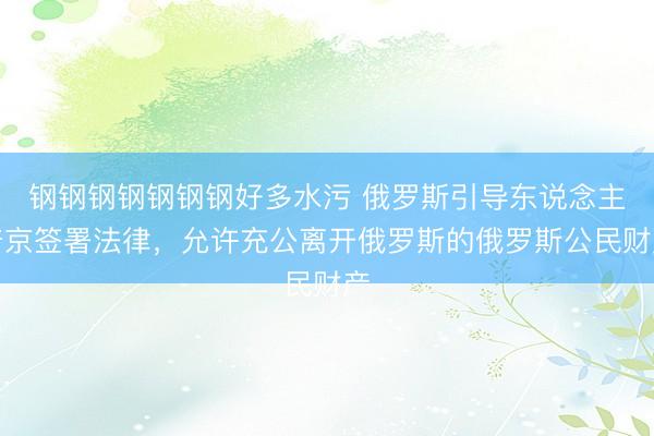 钢钢钢钢钢钢钢好多水污 俄罗斯引导东说念主普京签署法律,允许充公离开俄罗斯的俄罗斯公民财产